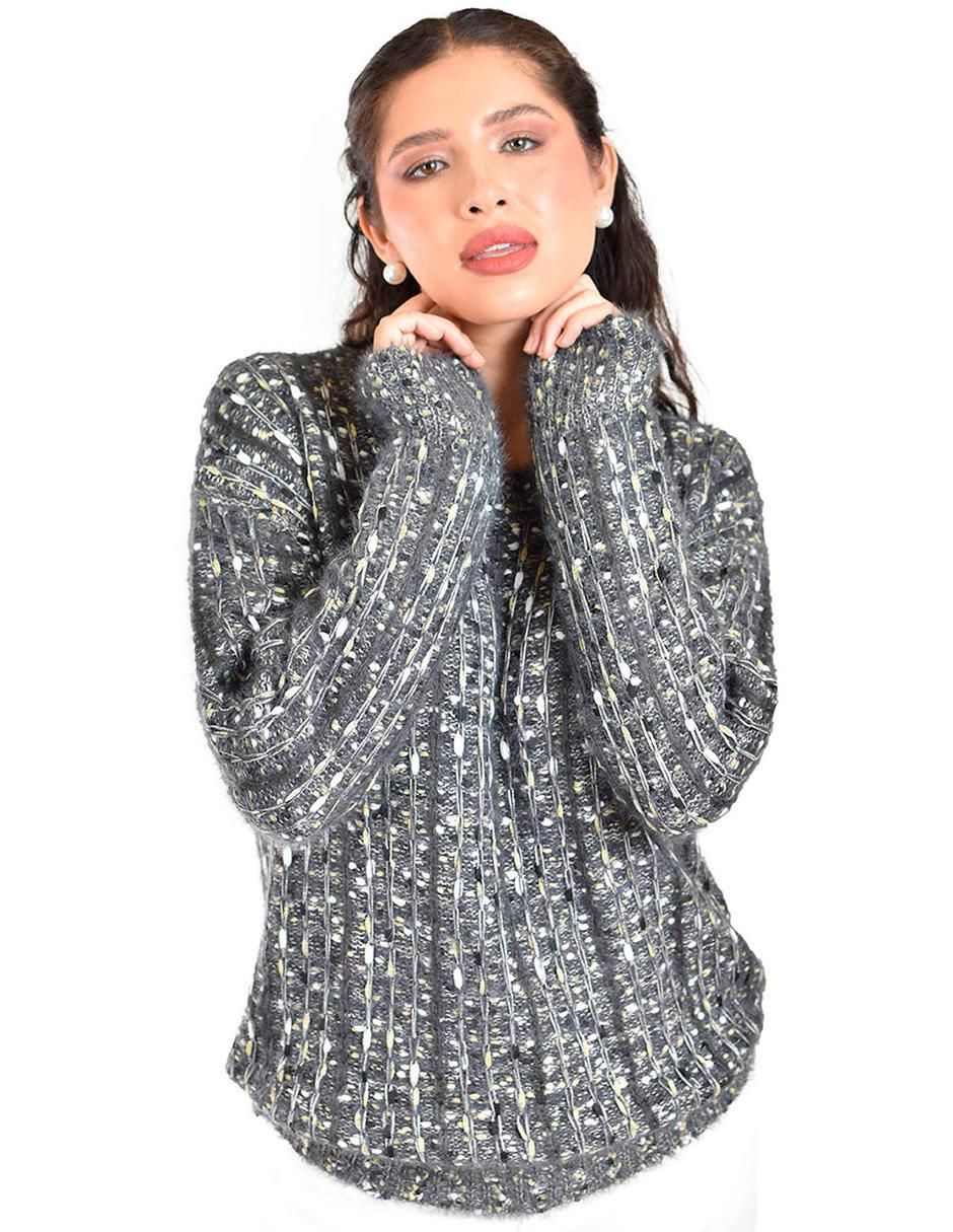 Suéter cuello redondo para mujer 4