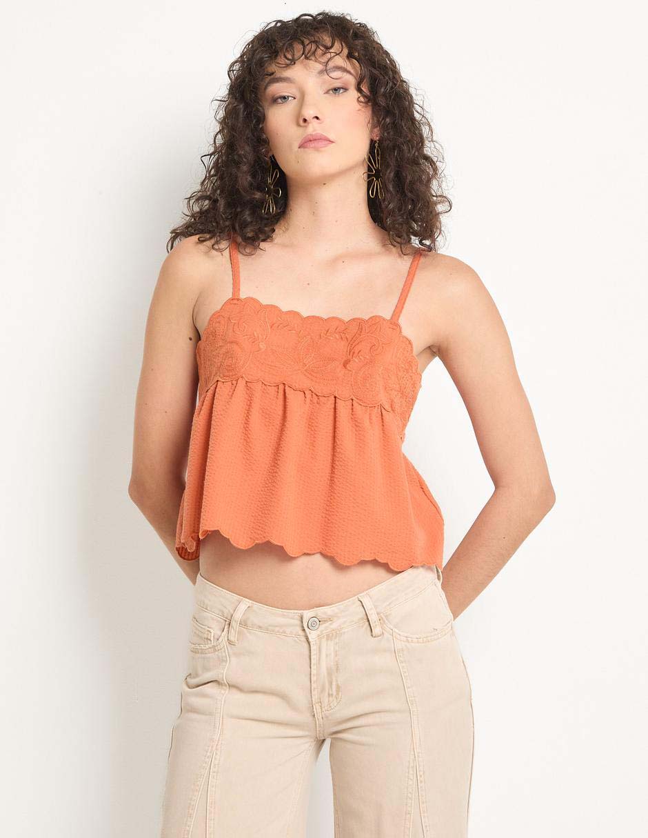 Top escote cuadrado tirante ajustable