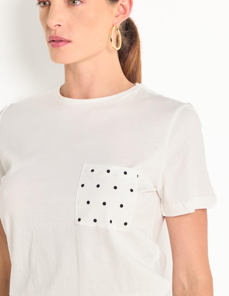 Playera manga corta cuello redondo para mujer