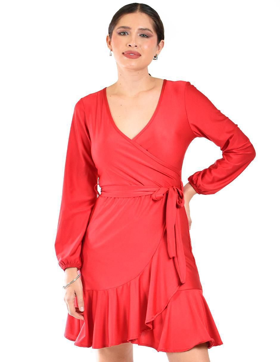 Vestido corto de fiesta escote V