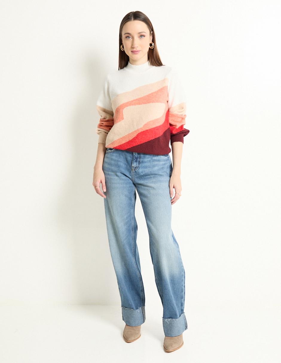 Jeans straight corte cintura para mujer 3