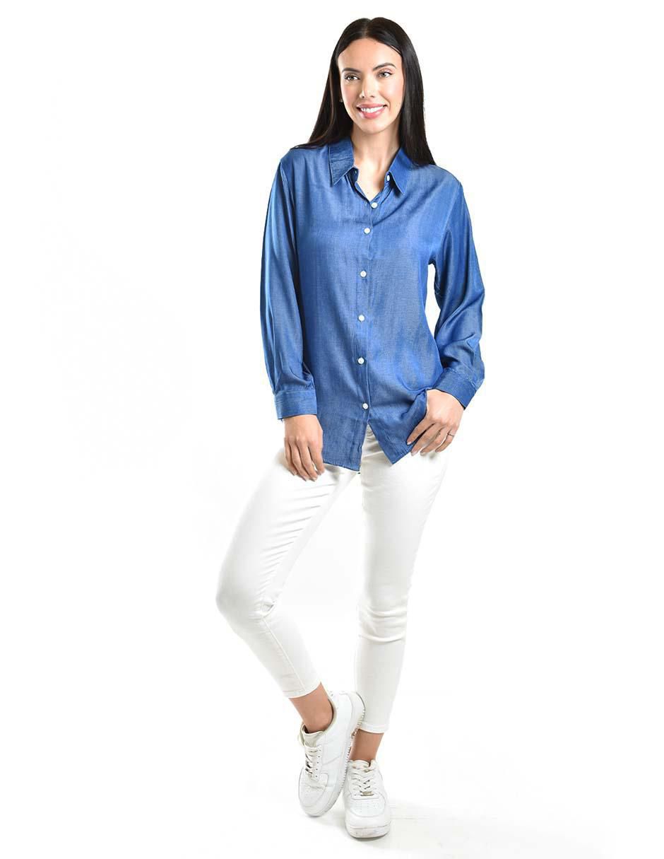 Blusa camisera manga larga para mujer 5