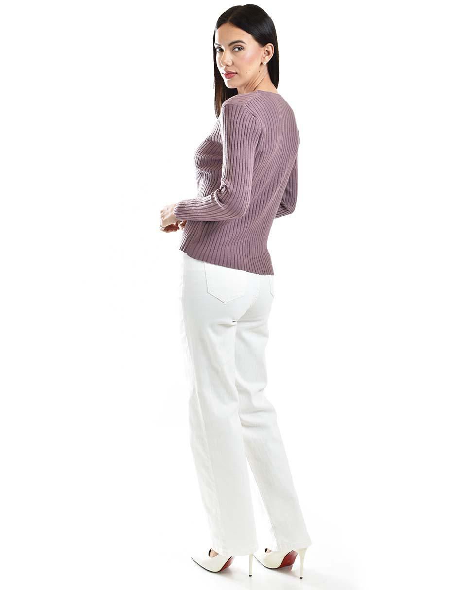 Suéter cuello V para mujer 3