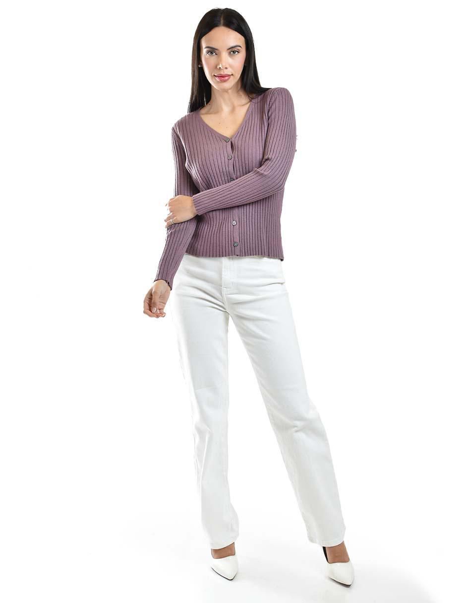 Suéter cuello V para mujer 5