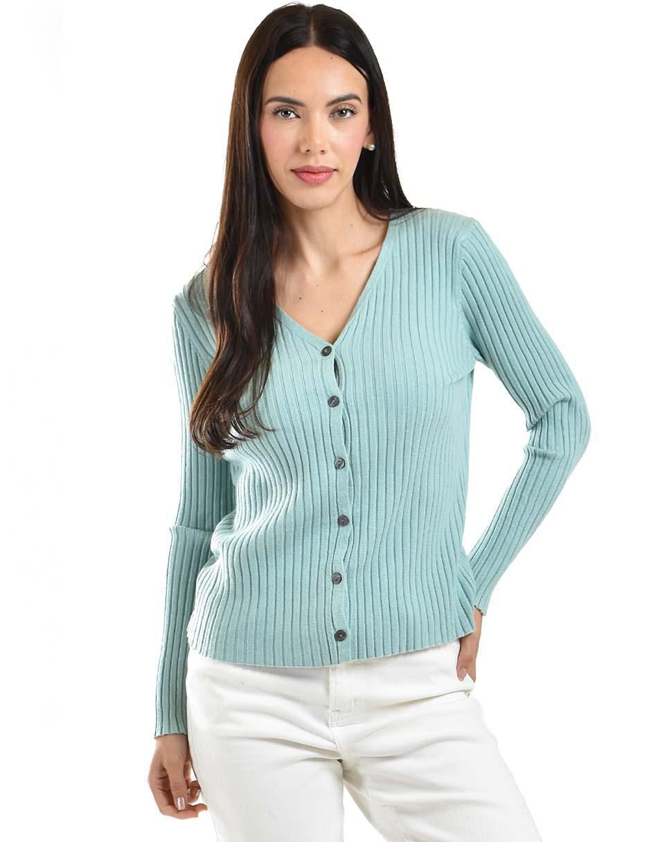 Suéter cuello V para mujer