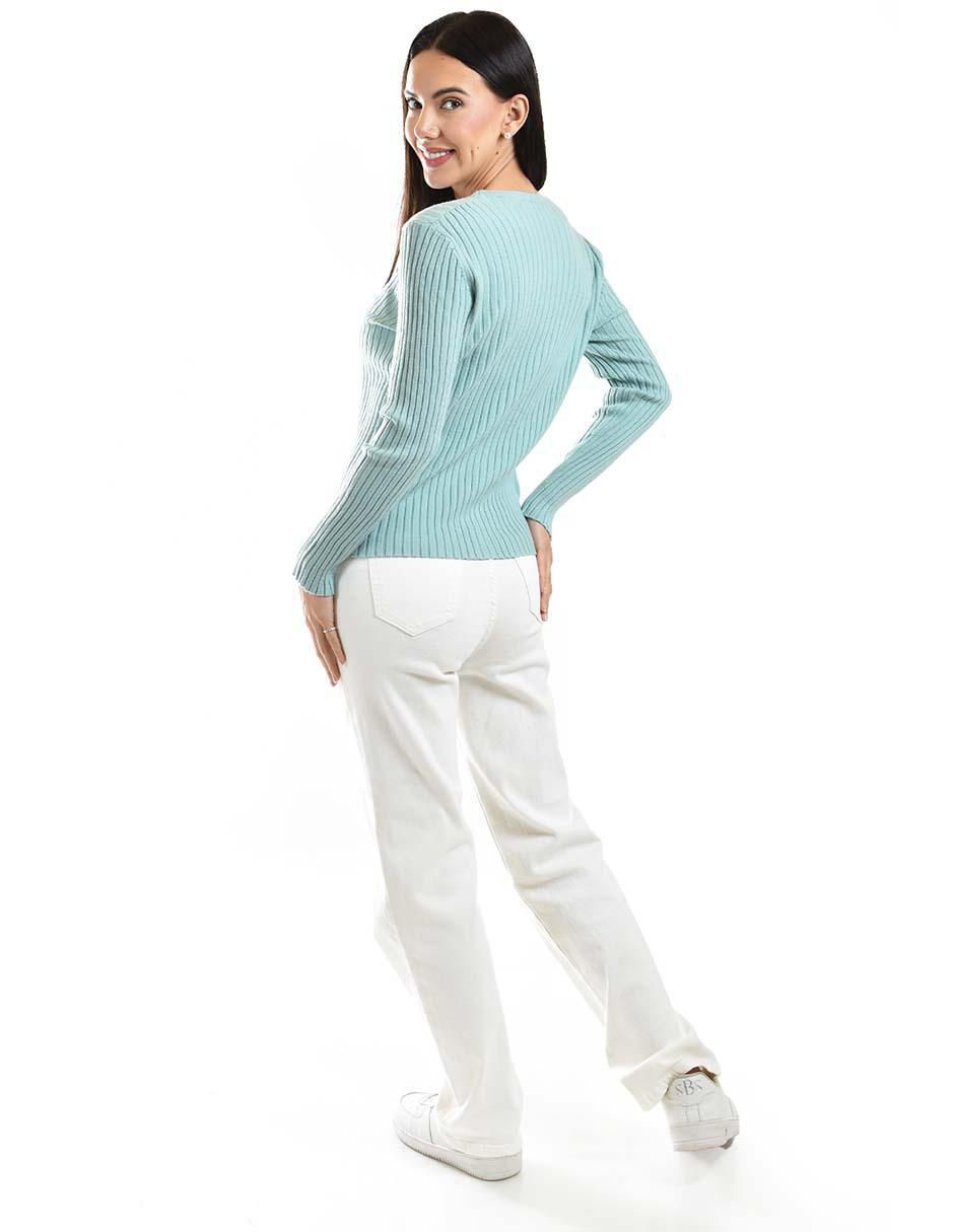 Suéter cuello V para mujer 3