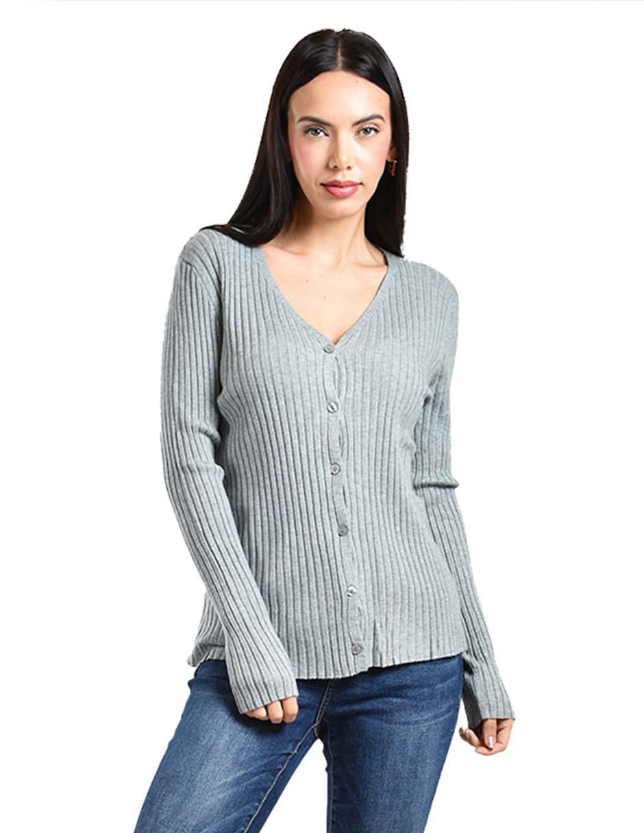 Suéter cuello V para mujer