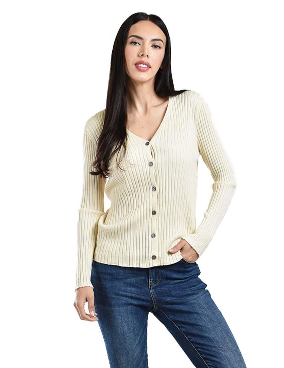 Suéter cuello V para mujer