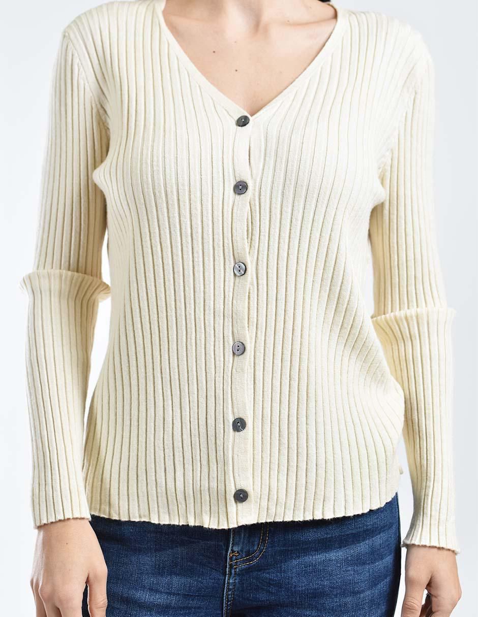Suéter cuello V para mujer 4