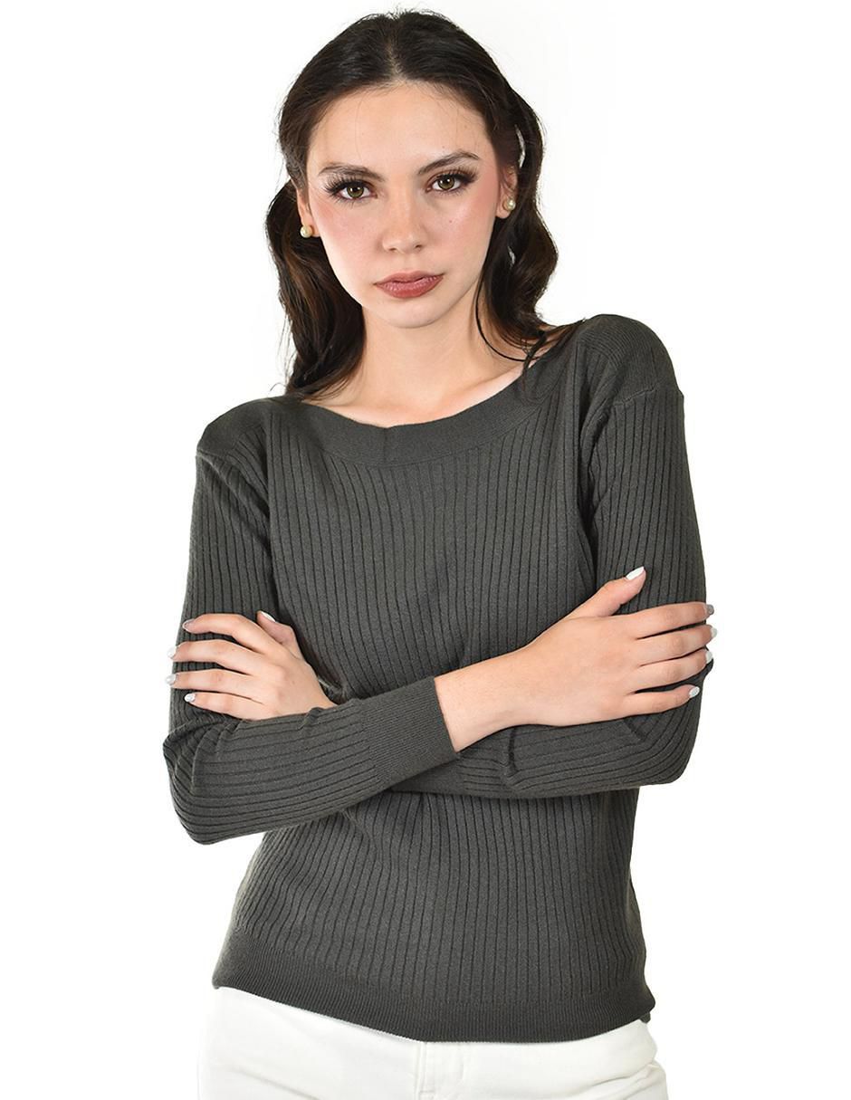 Suéter cuello redondo para mujer
