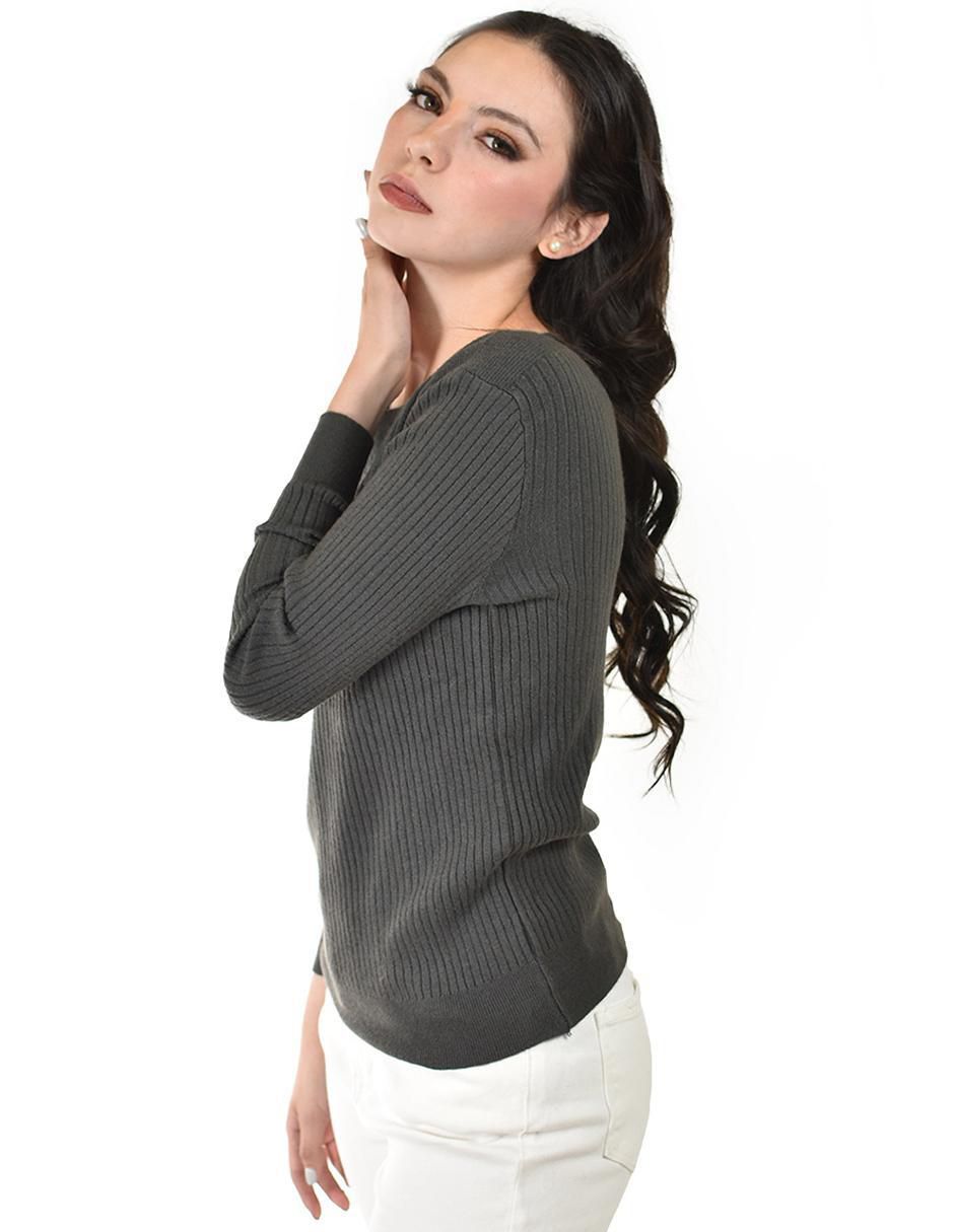 Suéter cuello redondo para mujer 2
