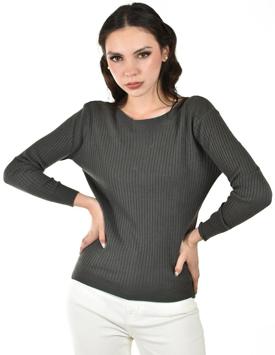 Suéter cuello redondo para mujer 4