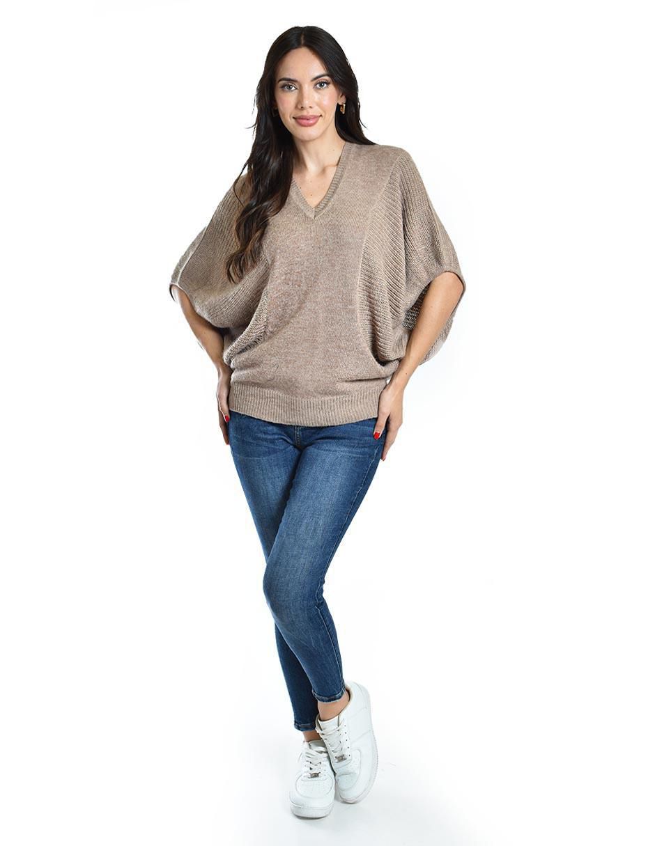 Suéter cuello V para mujer 4