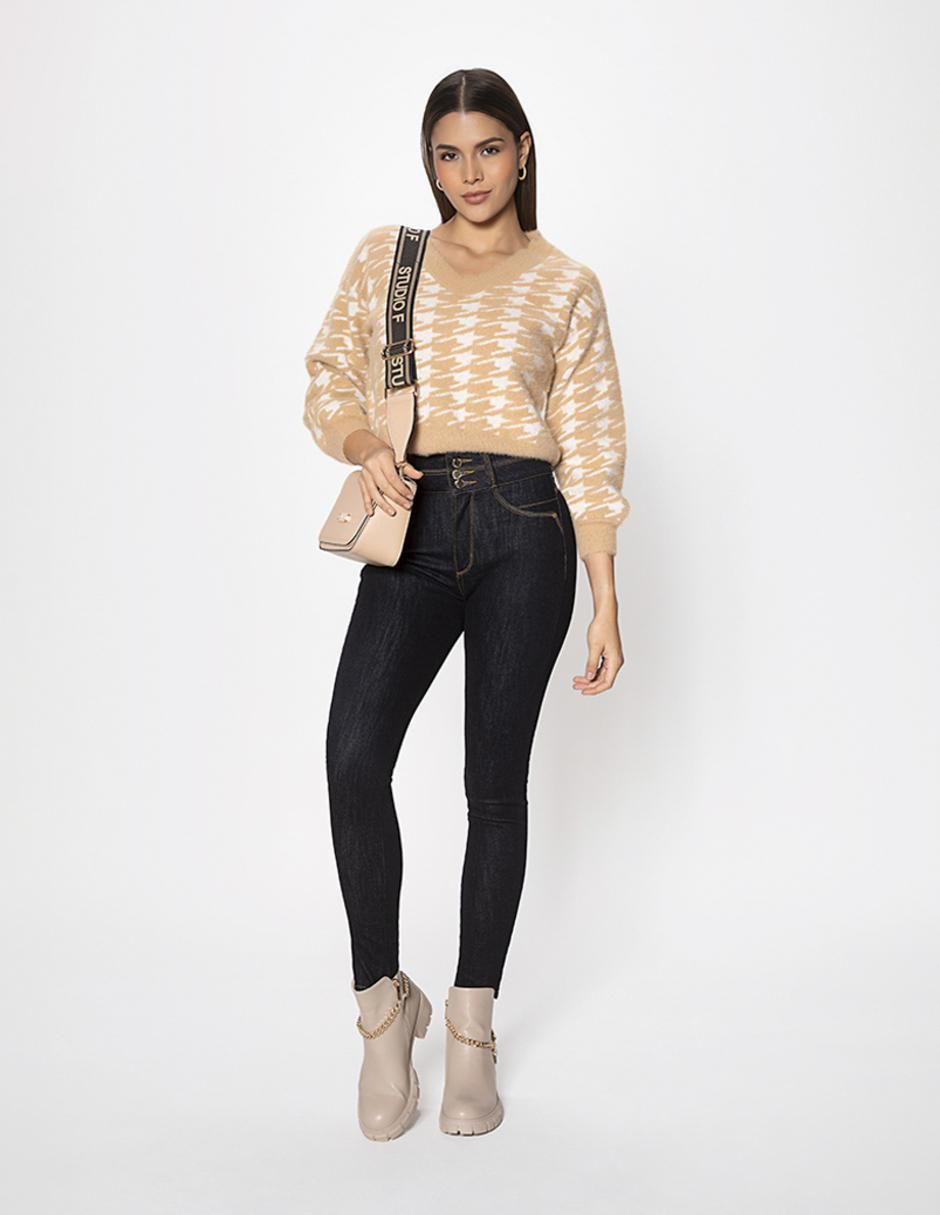 Suéter cuello V para mujer 2