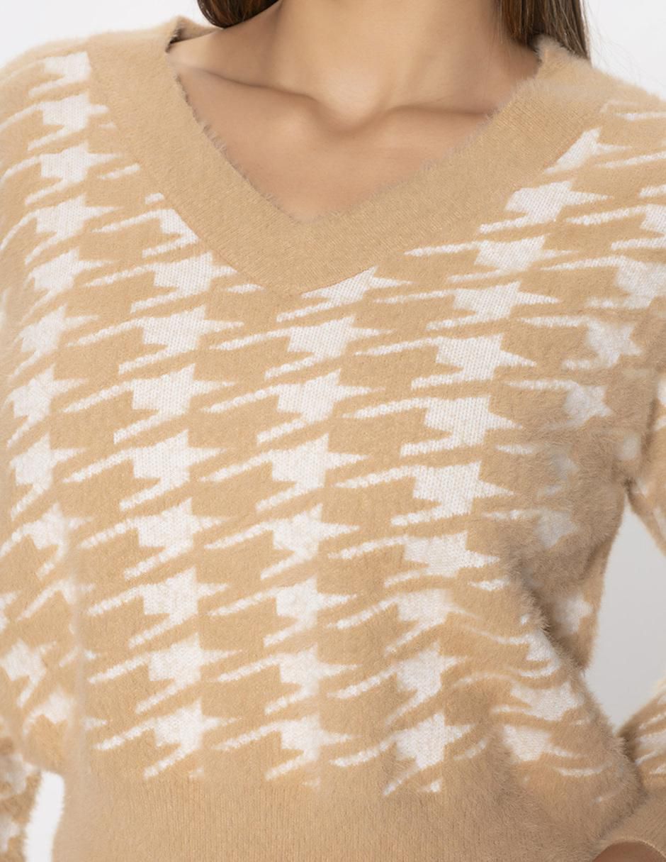 Suéter cuello V para mujer 4