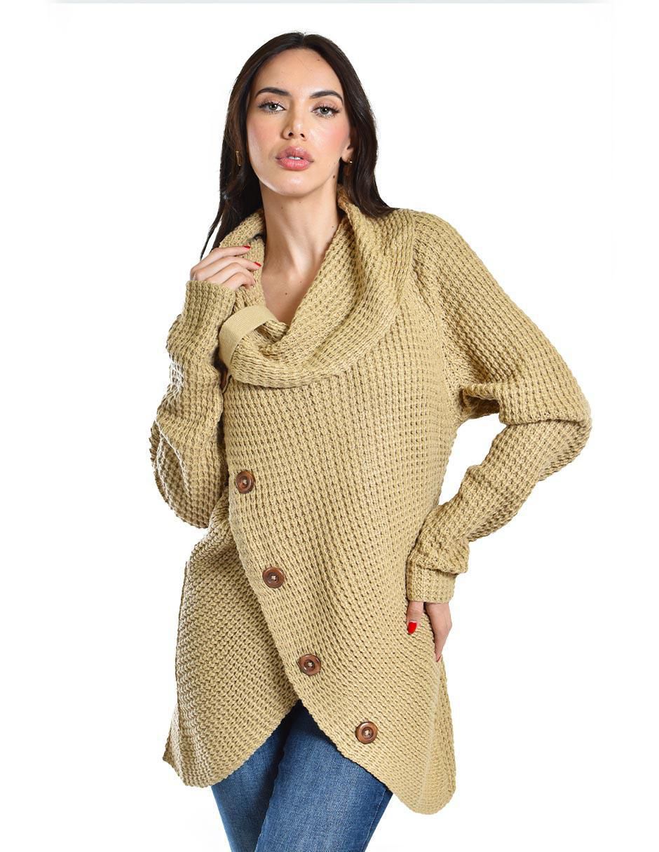 Suéter cuello drapeado para mujer
