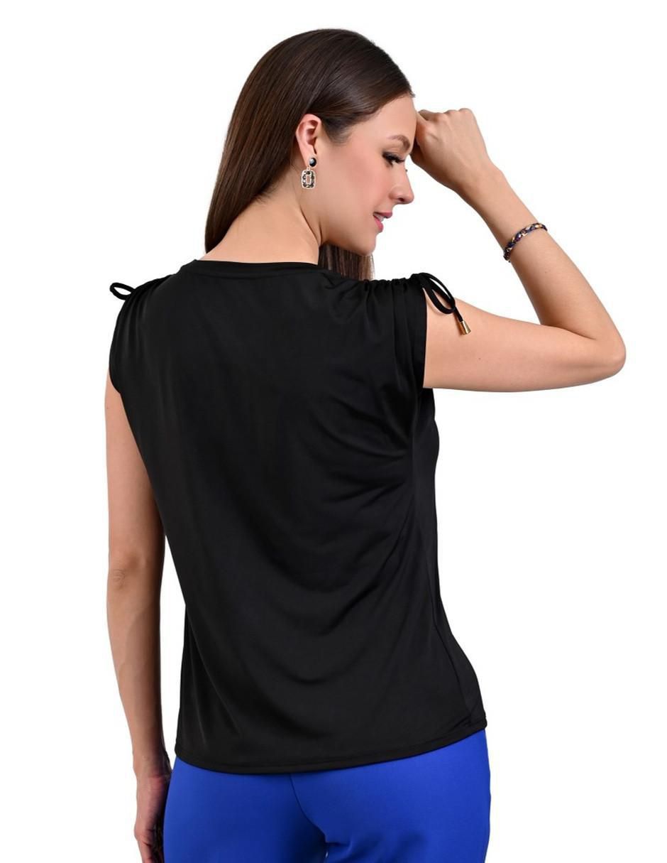 Blusa Liquid Blue manga corta para mujer