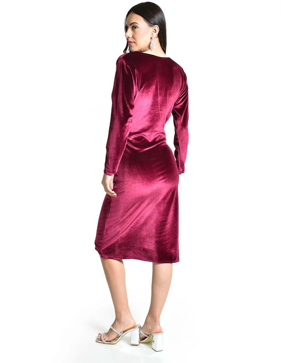 Vestido a la rodilla de fiesta escote V 3