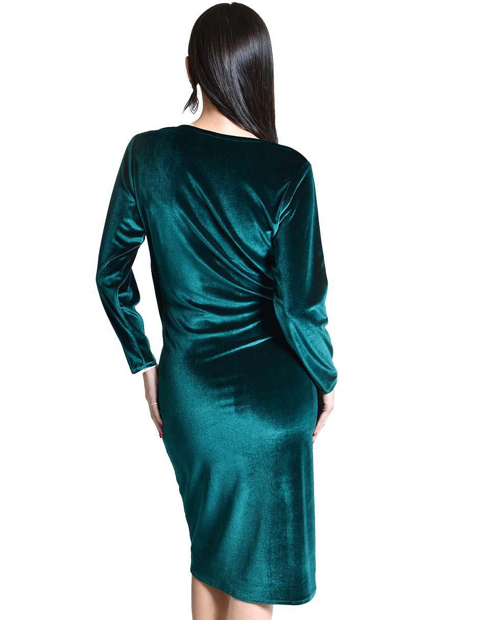 Vestido a la rodilla de fiesta escote V 4