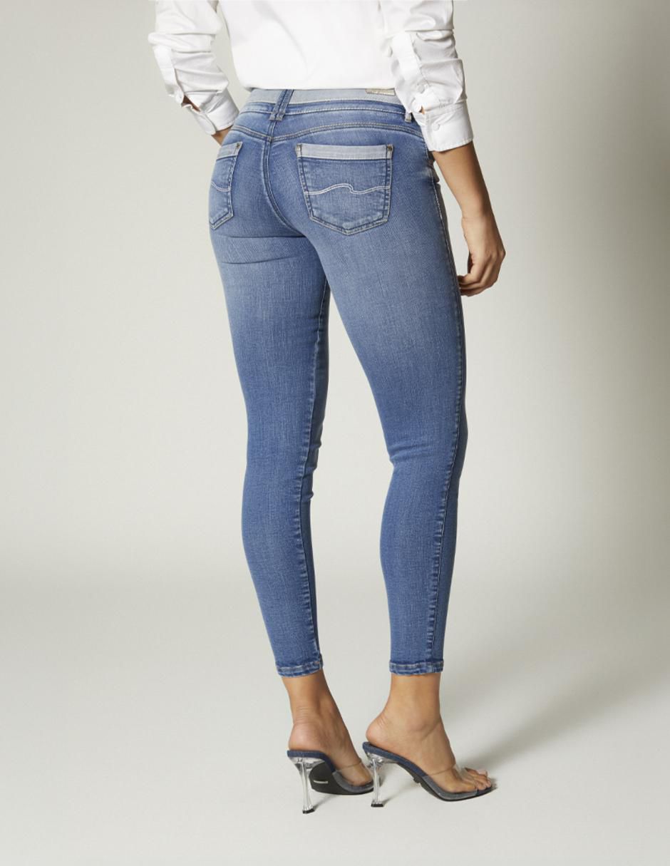Jeans skinny corte cintura para mujer 3