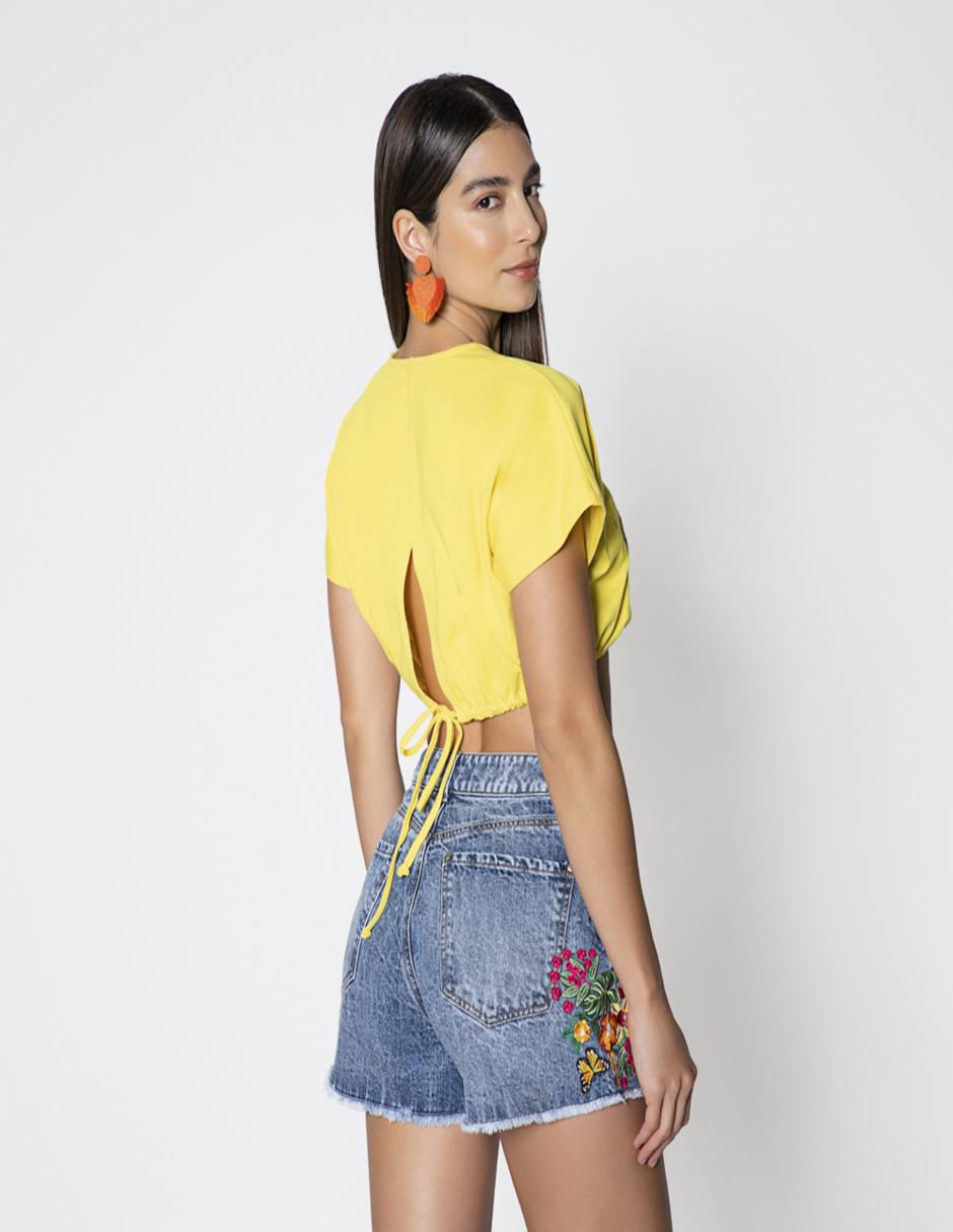 Playera manga corta cuello redondo para mujer 3