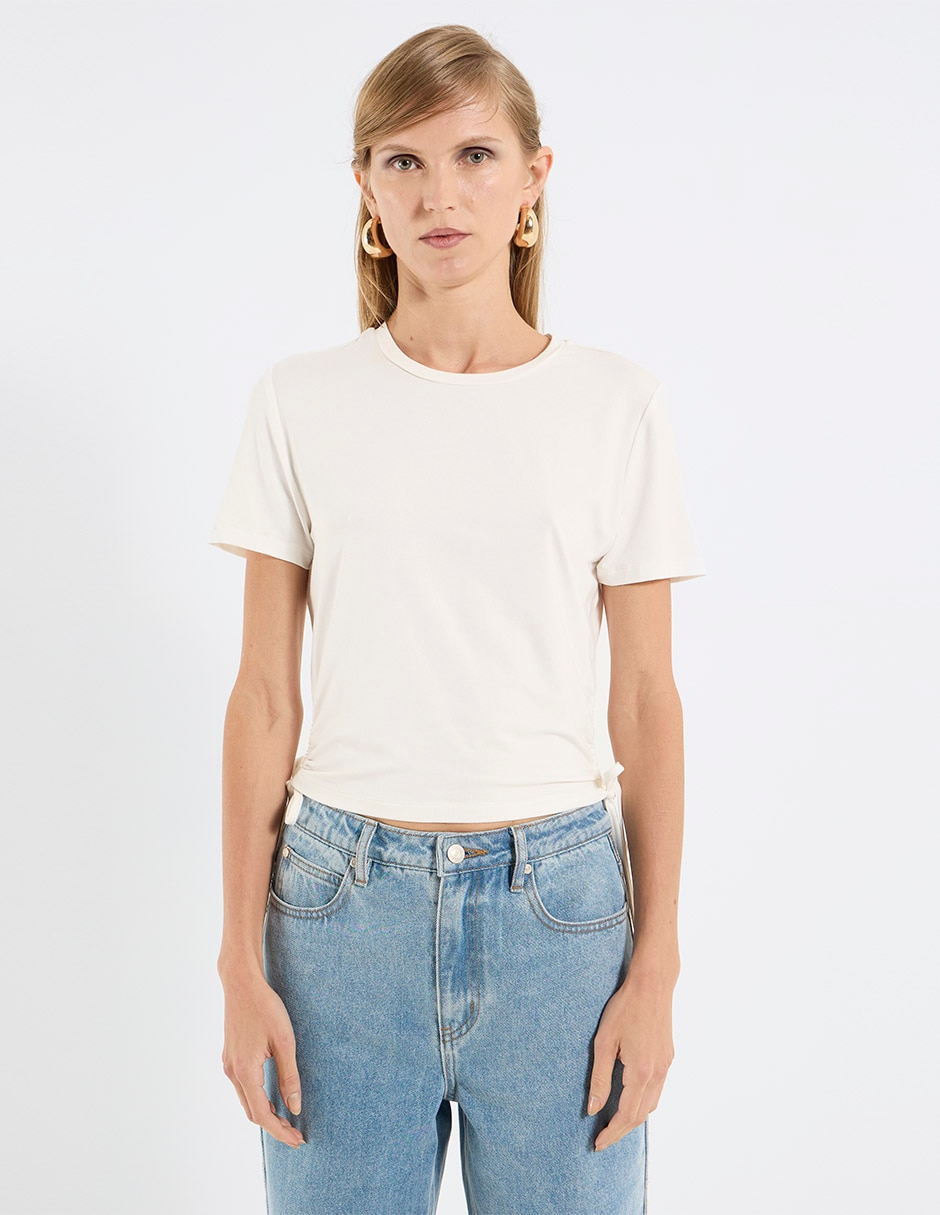 Playera manga corta cuello redondo para mujer Playera manga corta cuello redondo para mujer