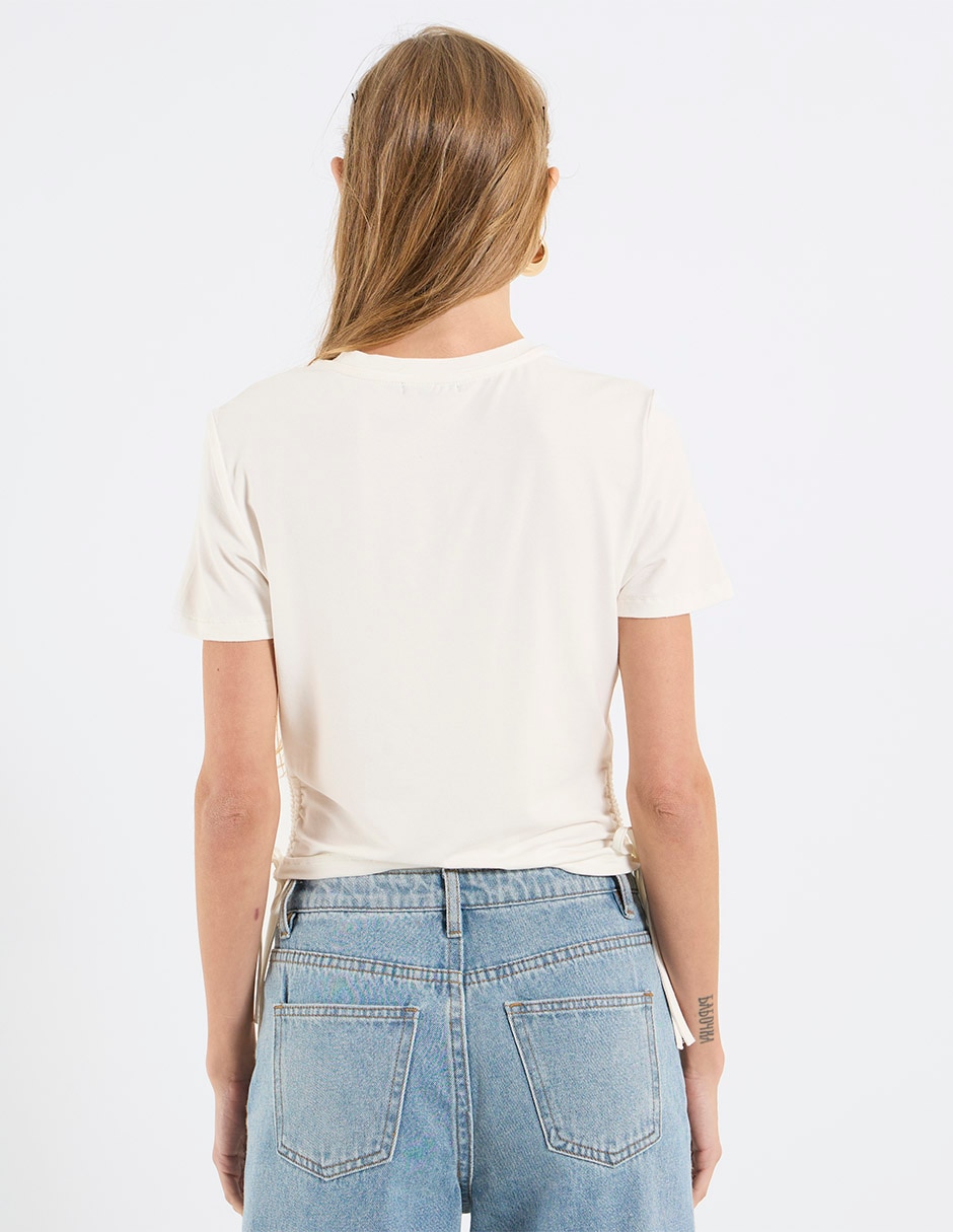 Playera manga corta cuello redondo para mujer 2