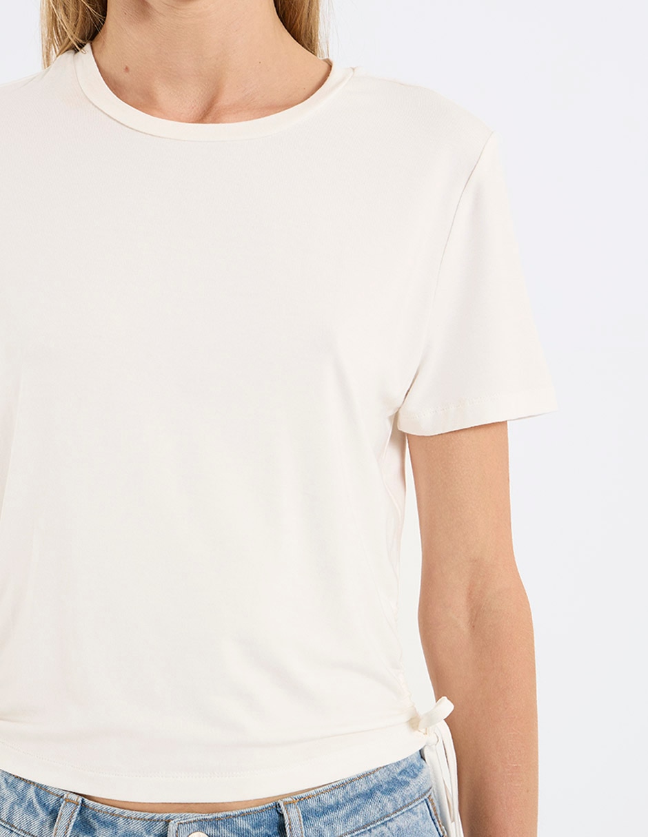 Playera manga corta cuello redondo para mujer 6