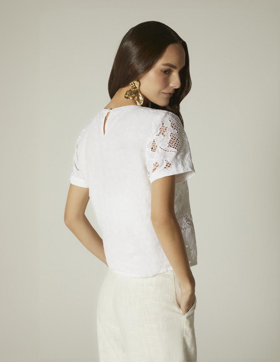 Blusa manga corta para mujer 4