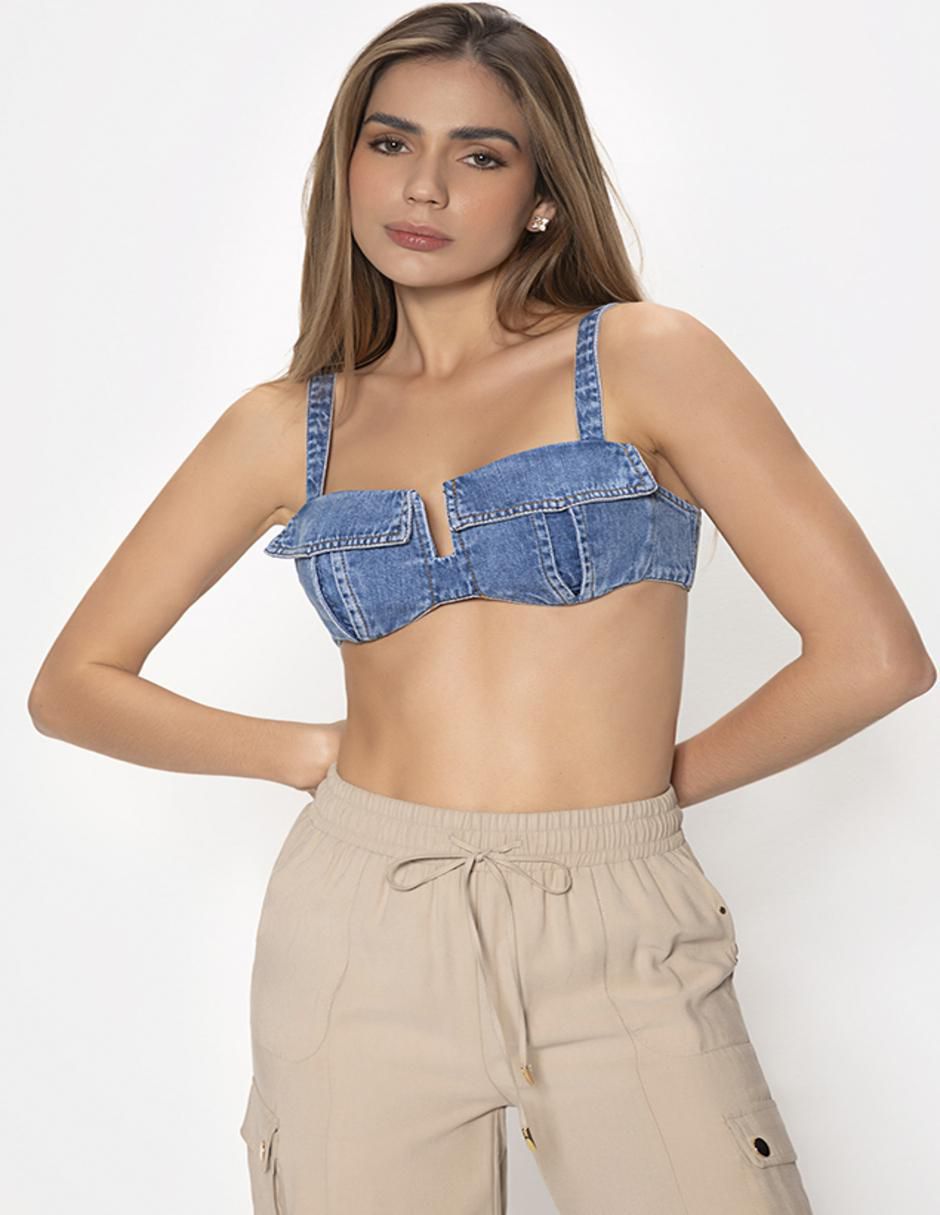 Top escote medio tirante ancho