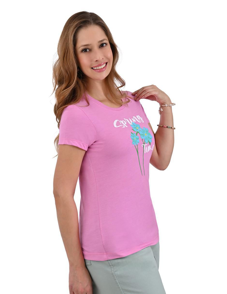 Playera manga corta cuello redondo para mujer 3