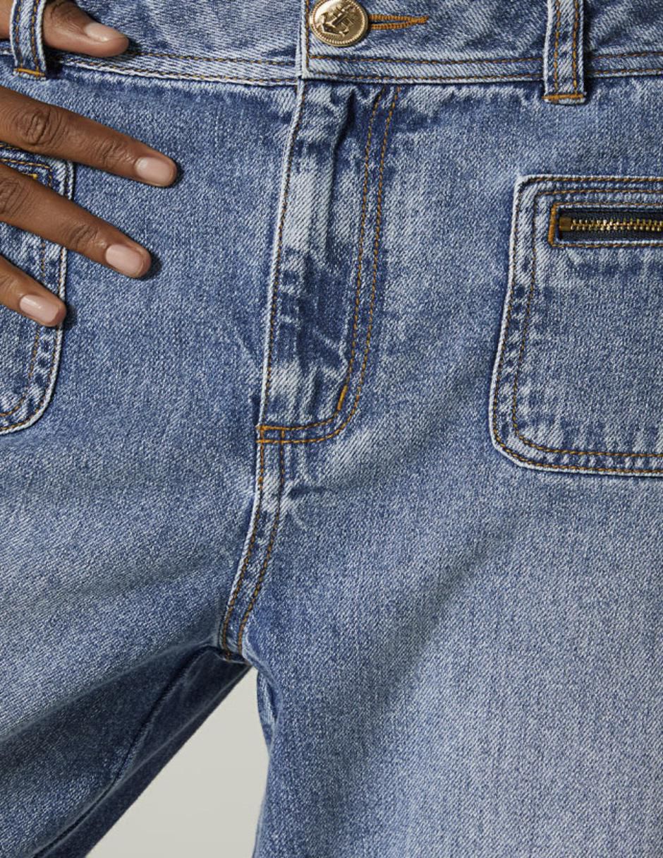 Jeans amplio corte cintura para mujer 4
