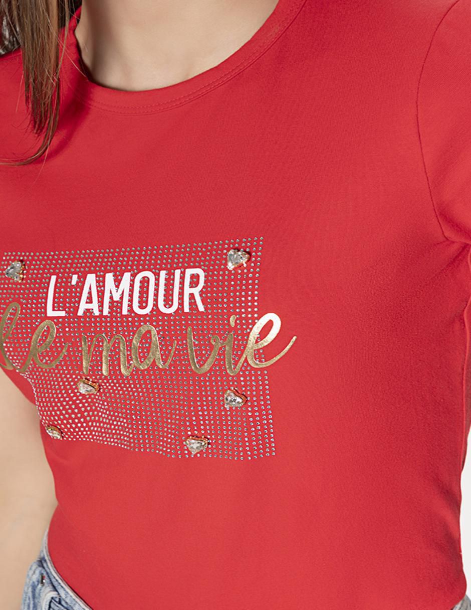 Playera manga corta cuello redondo para mujer 4
