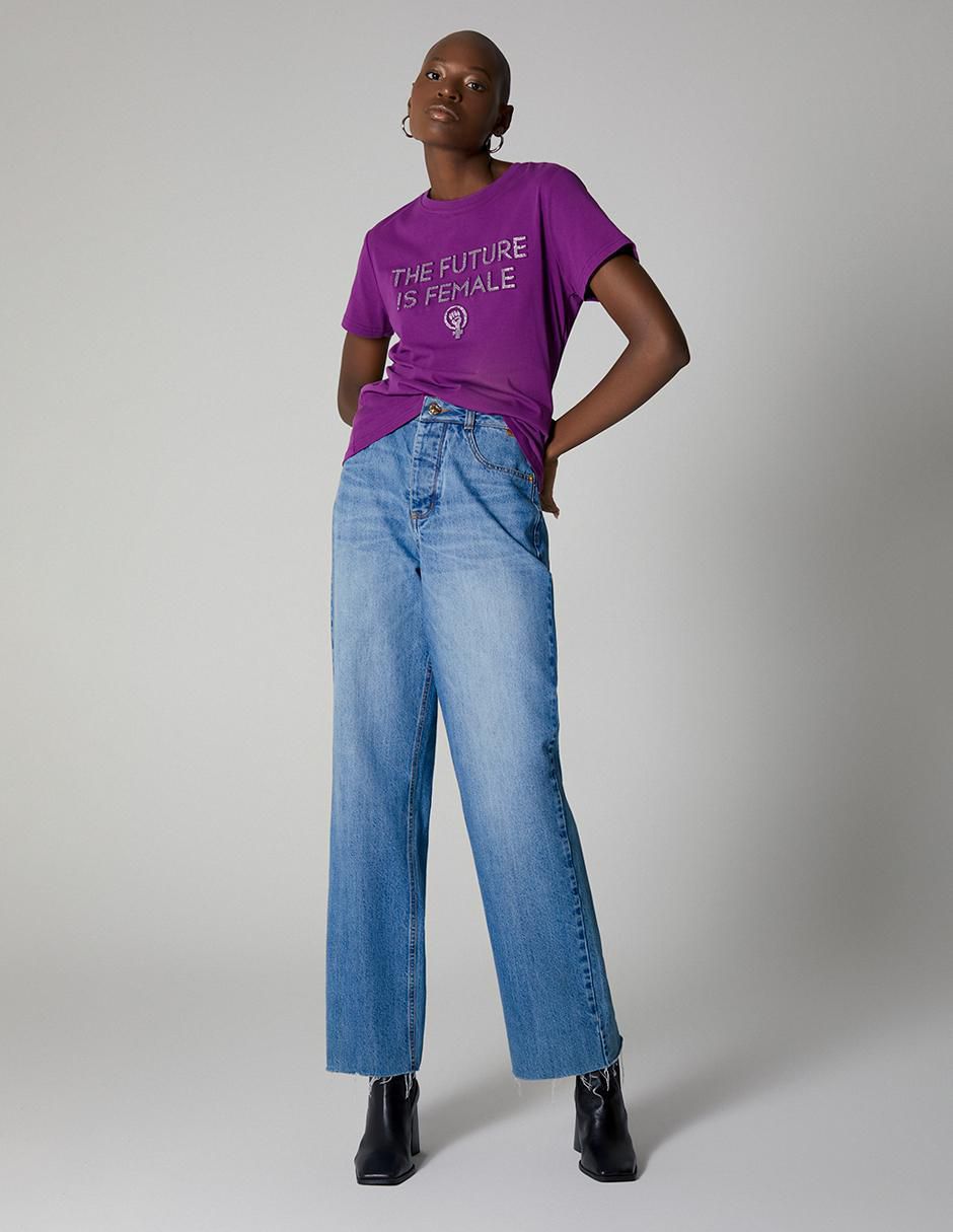 Playera manga corta cuello redondo para mujer 4