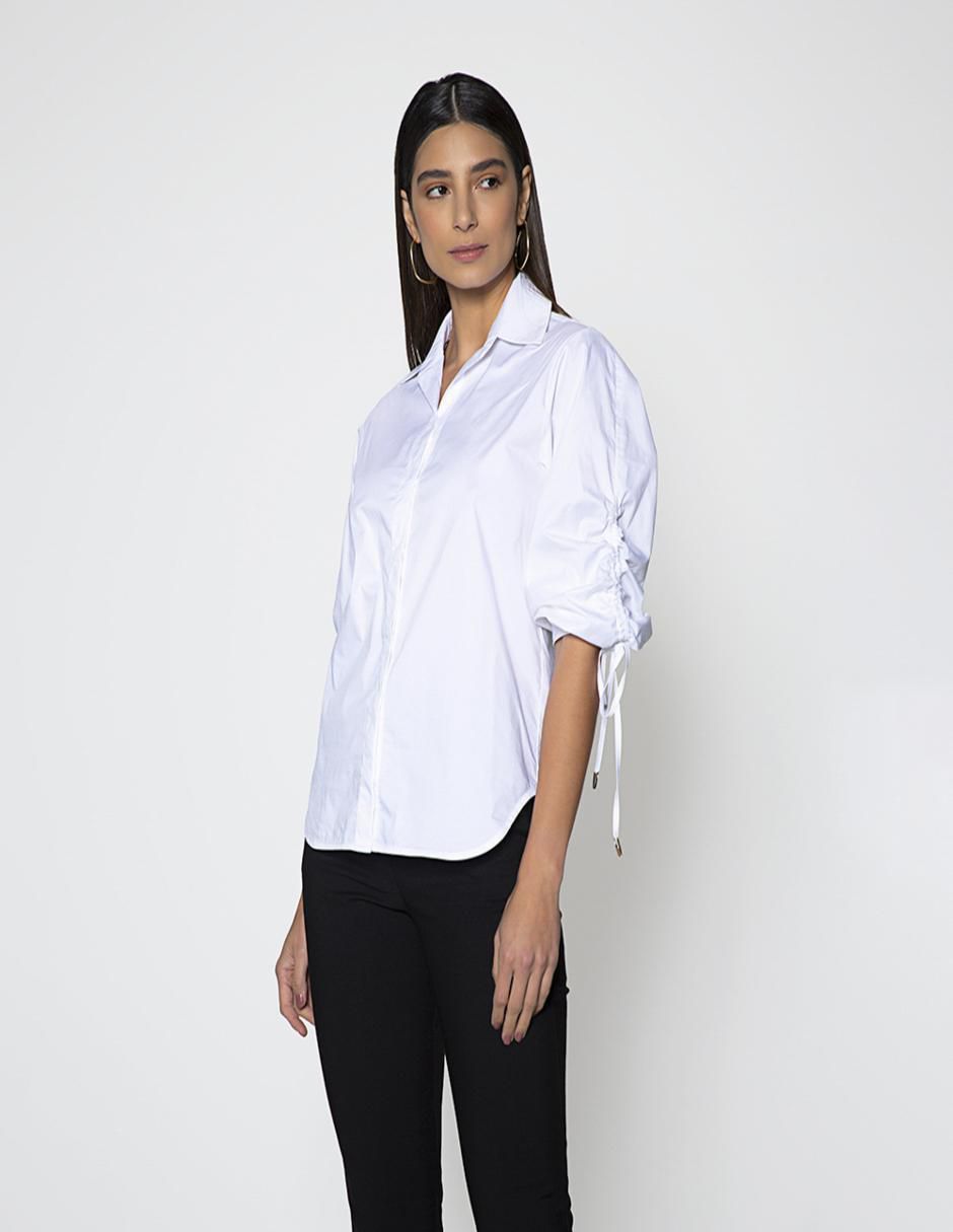 Camisa de algodón manga larga para mujer