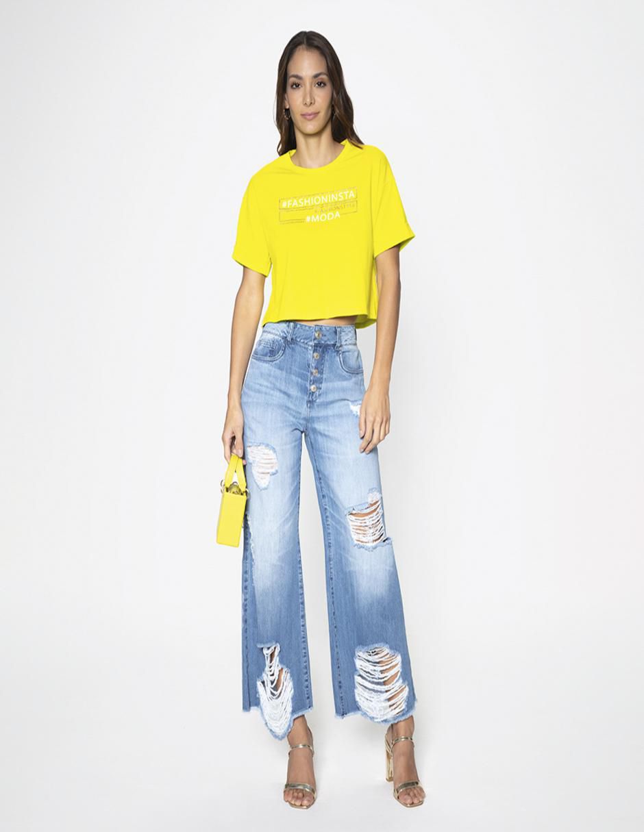 Playera manga corta cuello redondo para mujer 2