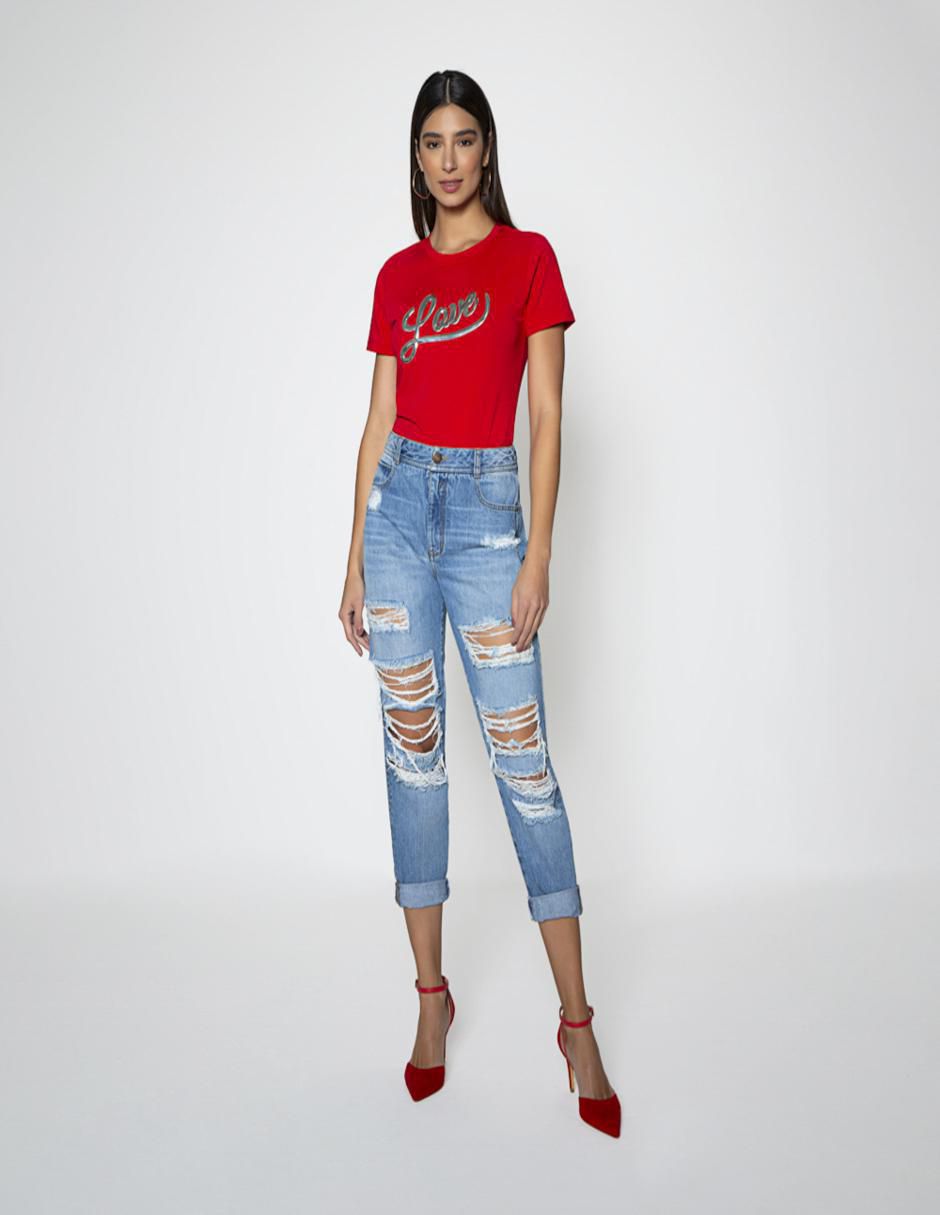 Playera manga corta cuello redondo para mujer 2