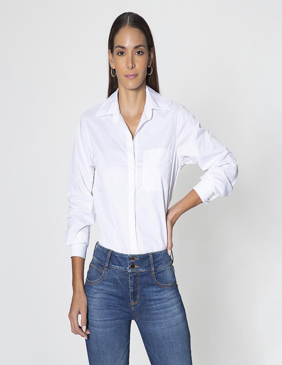 Camisa Blanca Studio F Camisa Studio F De Algodón Manga Larga