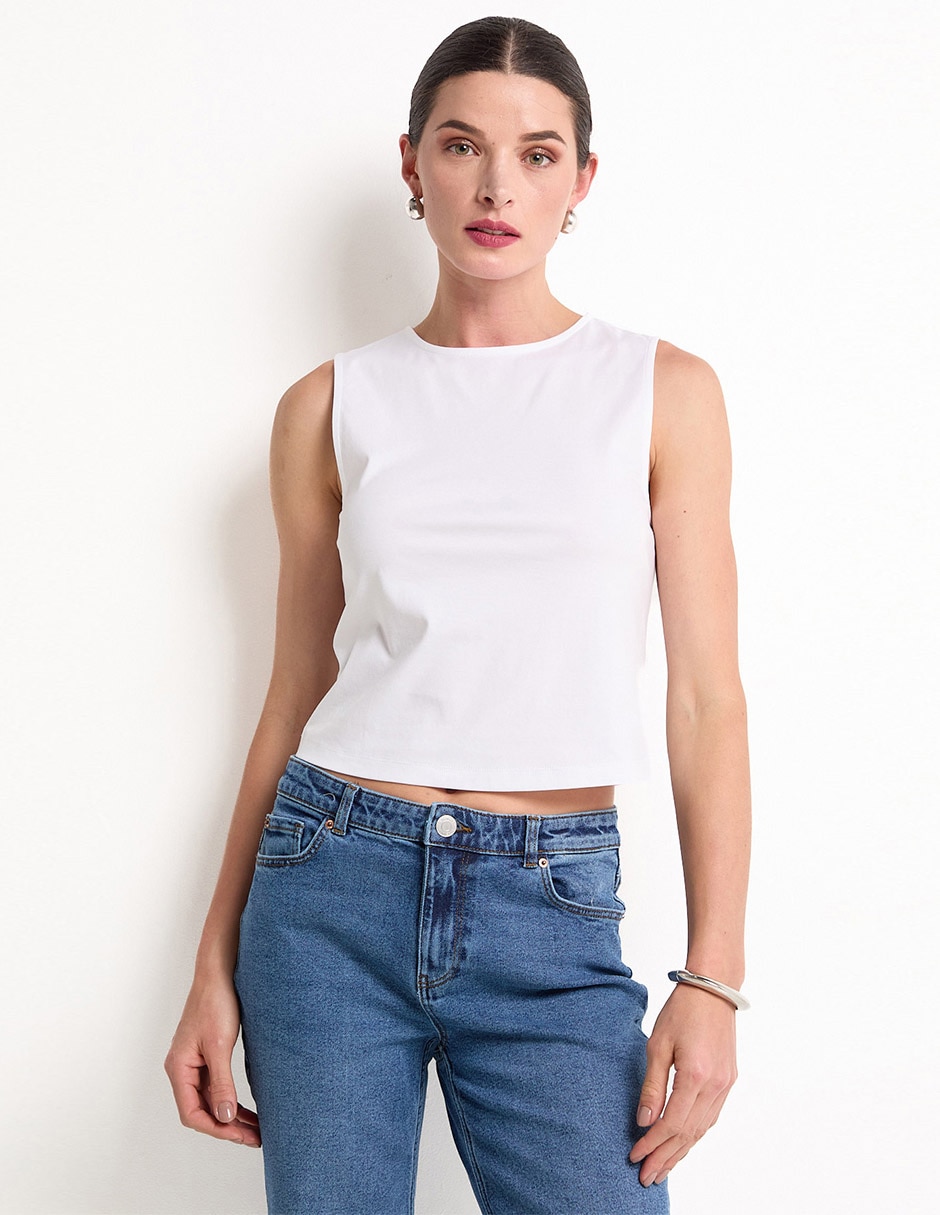 Playera cuello redondo para mujer