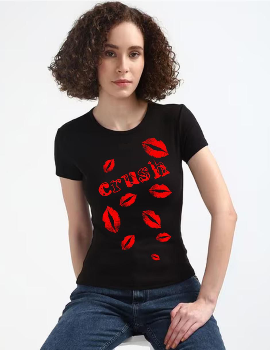 Playera manga corta cuello redondo para mujer Playera manga corta cuello redondo para mujer