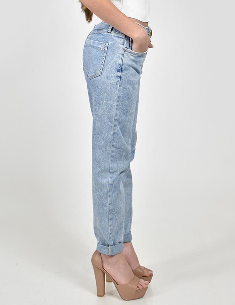 Jeans mom media cintura para mujer 2