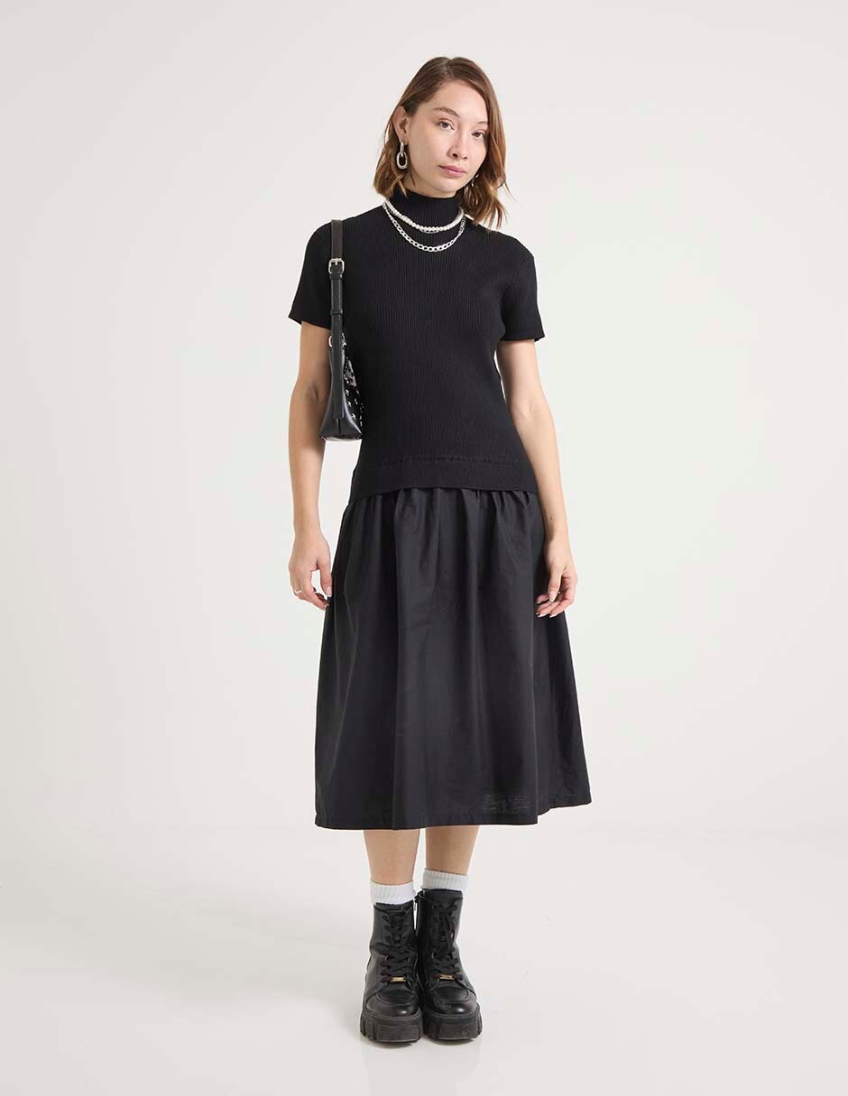 VESTIDO MAP MAP2509-P91 LIS, XG, NEGRO