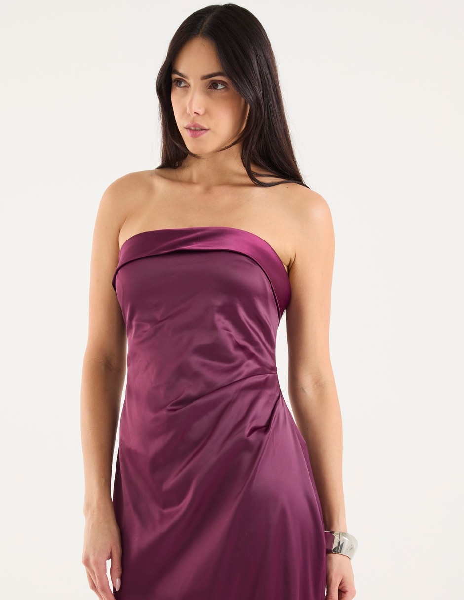 Vestido largo de fiesta escote bardot 4