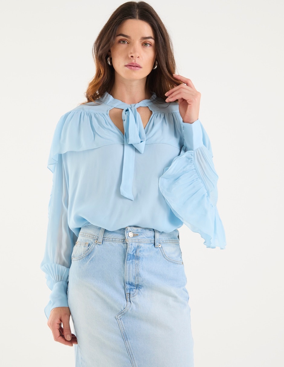 Blusa manga larga para mujer