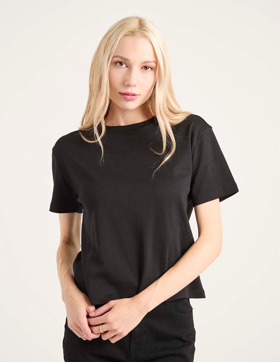 Playera manga corta cuello redondo para mujer Playera manga corta cuello redondo para mujer