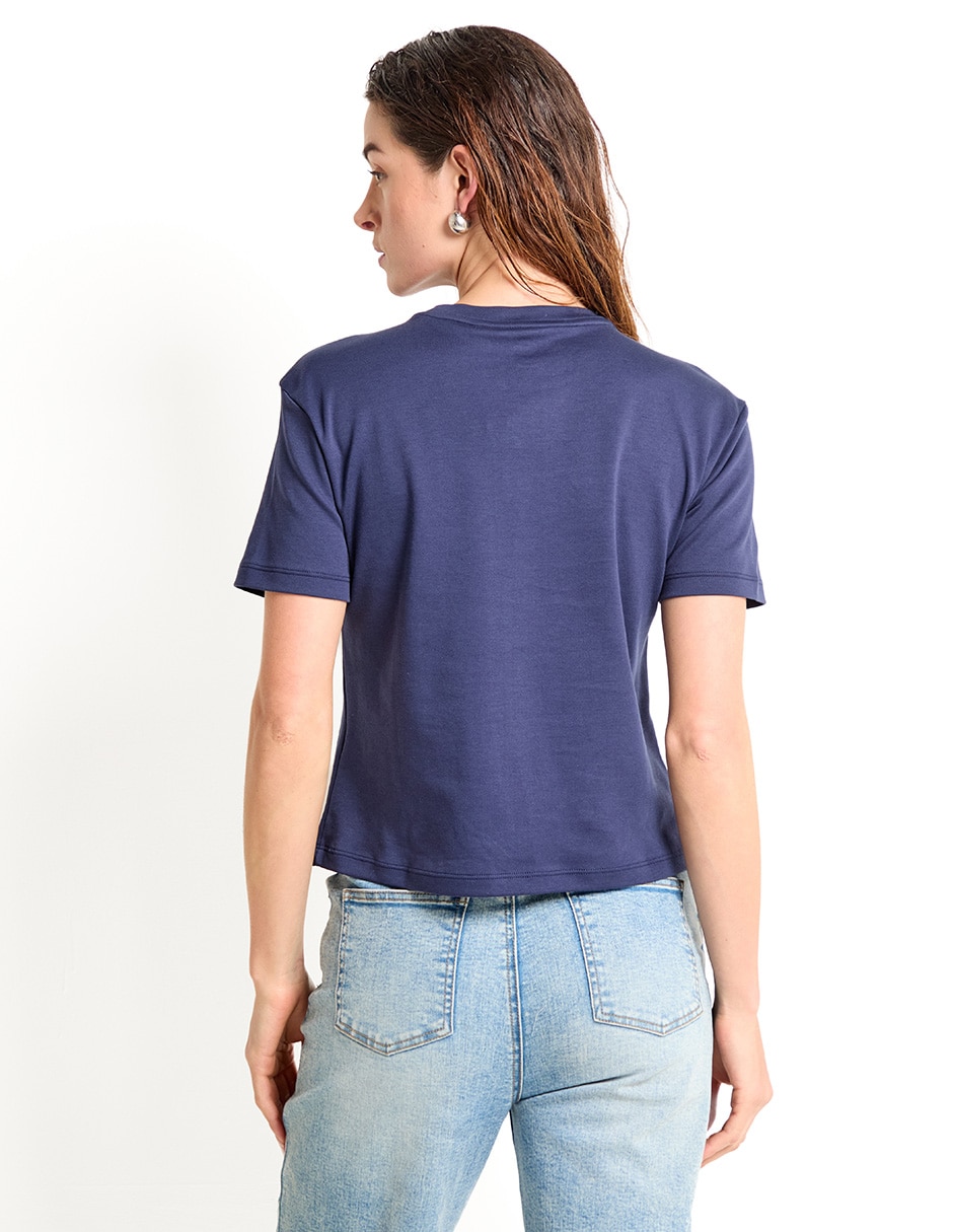 Playera manga corta cuello redondo para mujer 2