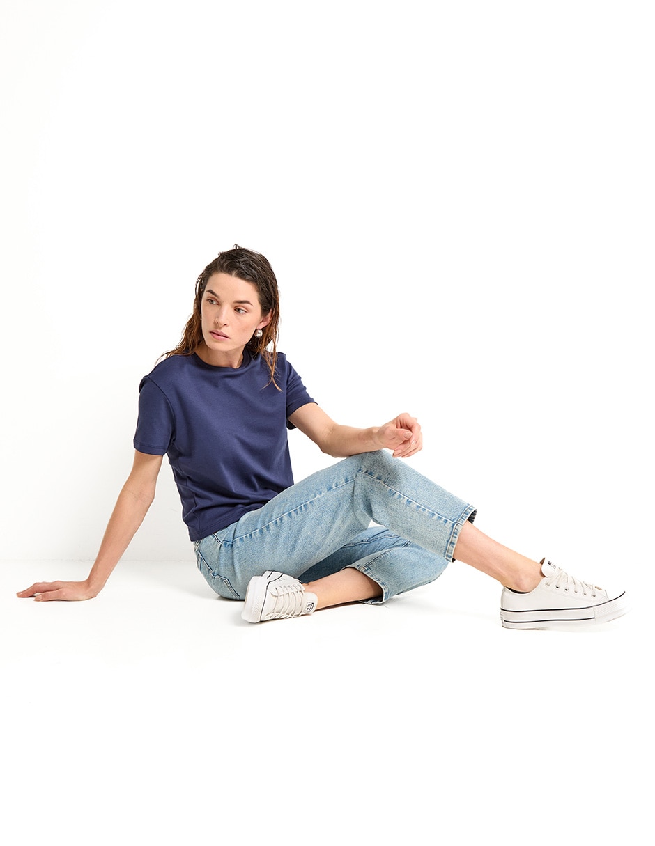 Playera manga corta cuello redondo para mujer 3