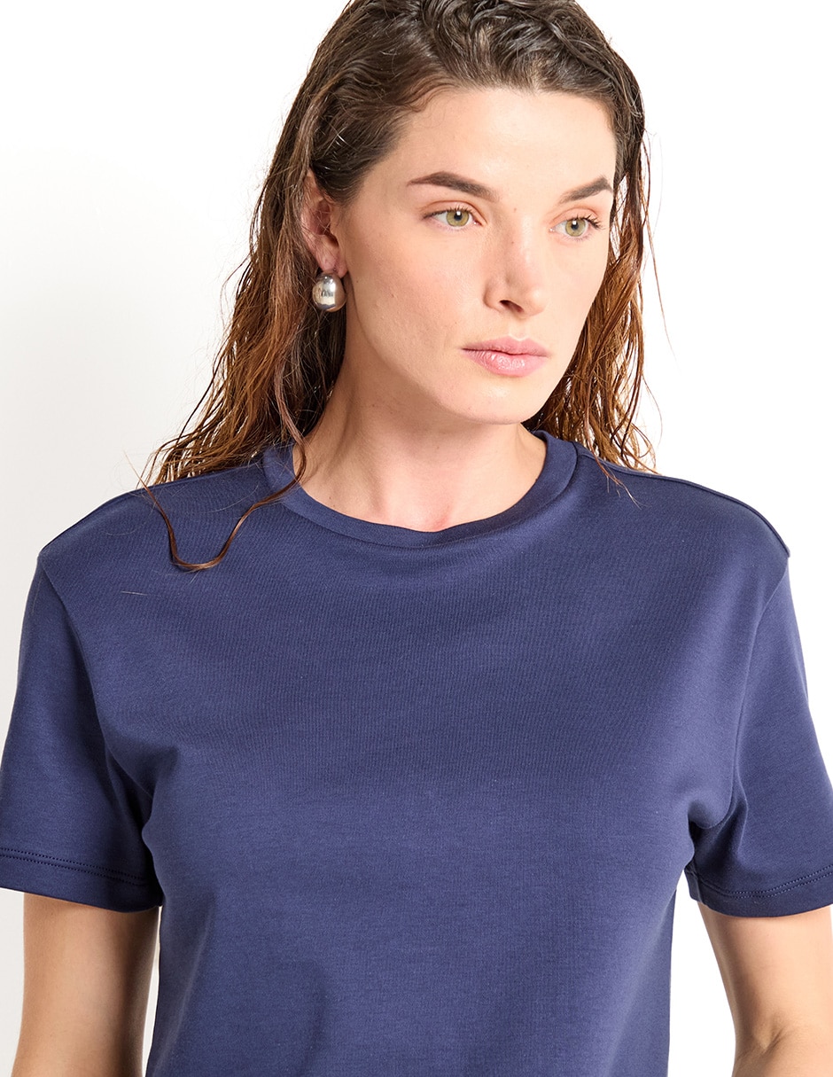 Playera manga corta cuello redondo para mujer 4
