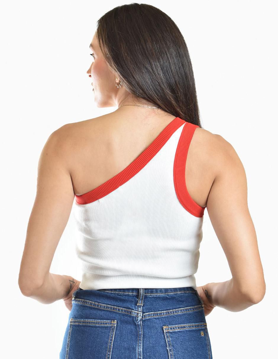 Top cuello asimétrico tirante ancho 3