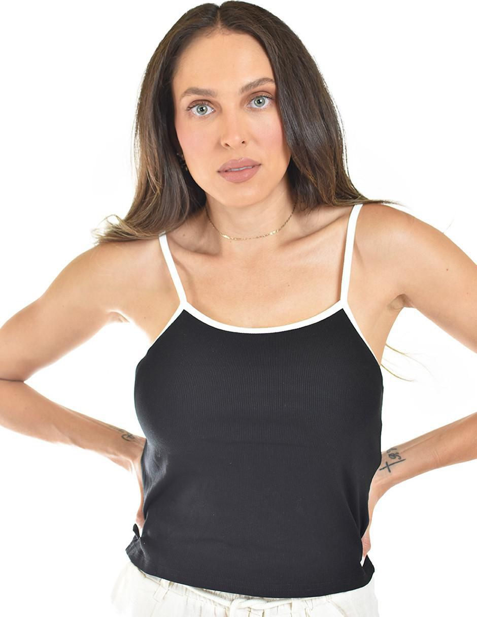 Top escote regular tirante delgado 4